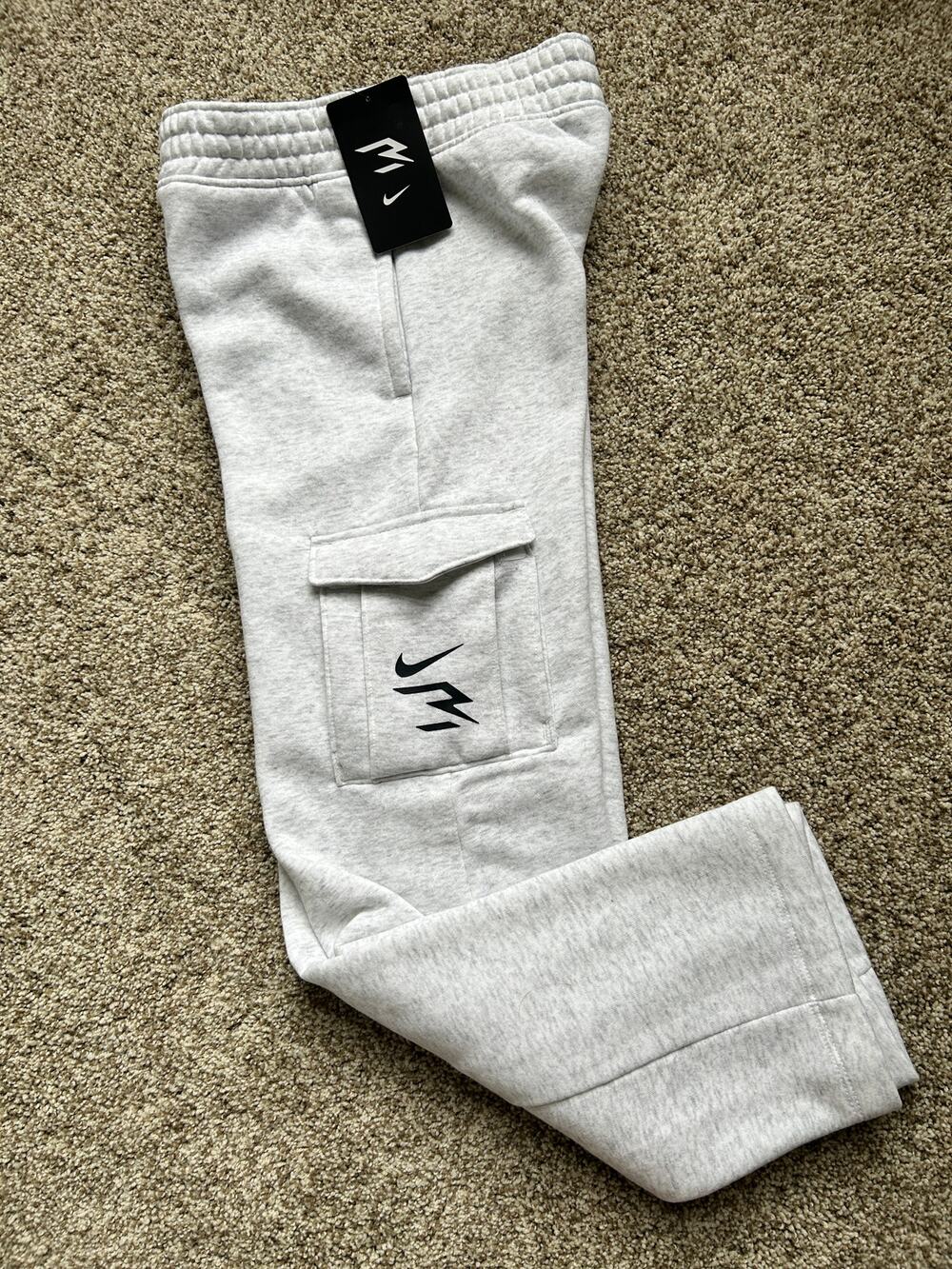 Light Gray Nike 3Brand Girls Wide Leg Sweatpants, Size 10/12